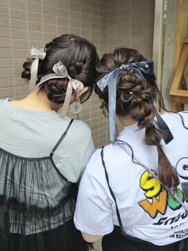 ラストーリア(La storia) ツインお団子と高め編みおろし♪