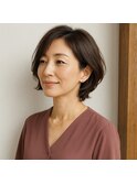 ミセスエレガントショートボブ　髪質改善　30代 40代 50代 60代