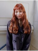アプリコットオレンジとロングパーマ