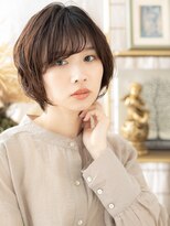 カバーヘア ブリス 志木南口駅前店(COVER HAIR bliss)&nbsp;斜めバング前下がりレイヤーショートボブパーマh420代30代40代