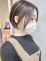 エリマ 武蔵小杉(elima) 武蔵小杉白髪染めショートヘアタッセルボブミルクティーベージュ