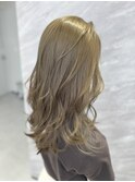 ブリーチなしダブルカラー☆オリーブグリーン☆20代30代40代