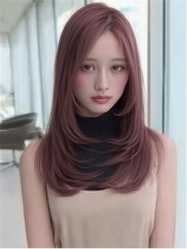 ダル 渋谷/表参道(DAL.) 透明感カラー大人レイヤー顔周りレイヤーセンターパート