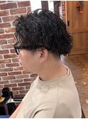 メンズアッシュカラーメンズウェーブヘアメンズパーマ