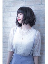 エルデ ナインズ ヘアー スタンド 川口店(elde 9's HAIR STAND)&nbsp;大人かわいいグレージュひし形シルエットエアリーボブ