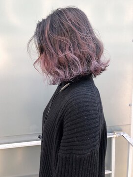 アルバム 渋谷パルコ(ALBUM) グレイパープルグラデーション_外ハネボブ_ba276002