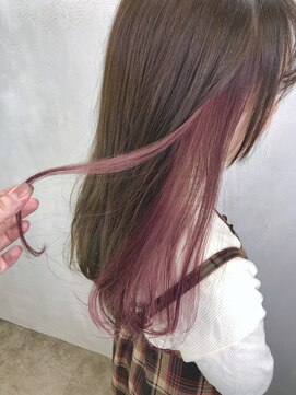 シーン(seen) ○キュートなピンクベージュイヤリングカラー、インナーカラー○