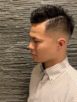 ヒロギンザバーバーショップ 大宮店(HIRO GINZA BARBER SHOP)&nbsp;ツイストパーマ七三オールバックサイドグラデーション