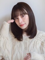 ガーデンヨコハマエスト(GARDEN YOKOHAMA est)&nbsp;似合わせカット　フルバング　イメチェン　ミディアムレイヤー