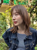 エアー 青山(AIR) くびれヘアアッシュブラウングレーベージュミディアム