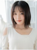 艶感ダークアッシュ切りっぱなしミディアムa越谷20代30代40代