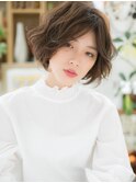 大人斜めバング韓国風巻き丸みボブパーマc6浦和20代30代40代