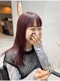 ブリーチ無し　バイオレットピンク　ミディアム　ピンク　ケア