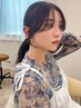 顔まわりデザインカット+ストレートor巻き仕上げ[シャンプーなし]
