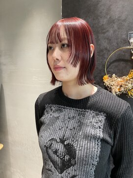 ロンドシエル 横浜(Lond ciel) 顔周り/ボブ/ワインレッド