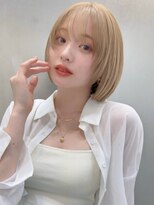 リス バイ ソヨン(Lis by SOYON)&nbsp;ミニボブ/ハイトーンボブ/ダブルカラー/金髪カラー/2wayバング