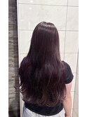 バイオレットカラーパープルブラウン艶髪透明感暗髪