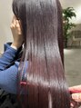 アトレ 福岡大名店(attrait) ブリーチ無しボルドーレッドもツヤツヤ仕上げにしますよ
