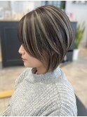 レイヤーカットハッシュカット髪質改善顔周り前髪ボブブリーチ68