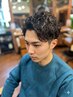 【人気No3メンズメニュー】カット+パーマ+marbb+眉カット15950→¥11000