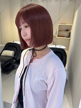 リン 原宿(RiN.) ブリーチなしでつくるピンクカラー × コンパクトなぷつっとボブ