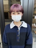 ヘアー アイス ルーチェ(HAIR ICI LUCE)&nbsp;ショートボブ ピンクカラー / 山中