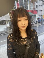 ブラウン(Brown)&nbsp;パーマ×黒髪オン眉ヘア