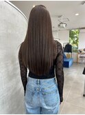 ストレートトリートメントロングサラツヤ髪チョコレートベージュ
