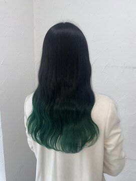 プライズ 表参道原宿店(prize) グラデーションカラーグリーンオリーブマット系寒色系原宿表参道