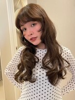 顔まわりカットレイヤーカットオリーブベージュ透明感カラー
