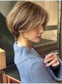 大人可愛い20代30代40代小顔ひし形メリハリショート