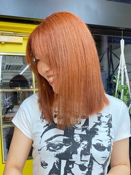 ミリ(mm) 秋にオススメ♪ブリーチ無しでオレンジベージュ/10代20代30代