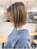 ハイトーン×ぱつっとボブ【シン】【ラッキーヘア加古川】