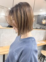 ラッキーヘア 加古川(Lucky Hair)&nbsp;ハイトーン×ぱつっとボブ【シン】【ラッキーヘア加古川】