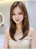 白髪ぼかしハイライト/ミルクティーブロンド/ワンホンレイヤー