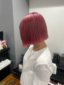 キャパ セントラル 天神 大名店(CAPA central) カシスピンク ハイトーンボブ 髪質改善 艶髪
