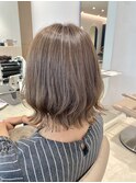 白髪ぼかしハイライト柔らかベージュカラー*30代40代50代