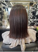 外ハネミディアム×似合わせカット×春カラー×ピンクベージュ