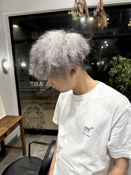 ホリー(HOLLY) ホワイトシルバープードル風癖毛カット