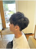 ベリーショート/ダークアッシュ/ニュアンスパーマ/韓国マッシュ