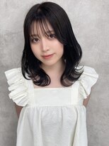 ルノン フィージュ(LUNON fieju)&nbsp;レイヤーカット/ミディアム/暗髪/くびれ巻き