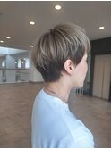 アンブレラカラー丸みショート/ショートカット/40代