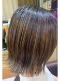 切りっぱなしボブ/ハイライト/白髪ぼかし/髪質改善/20代30代40代