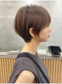 大人可愛い20代30代40代黒髪前下がりショートボブ丸みショート◎