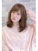ミディアム20代30代ストレートレイヤー前髪なし前髪あり池袋