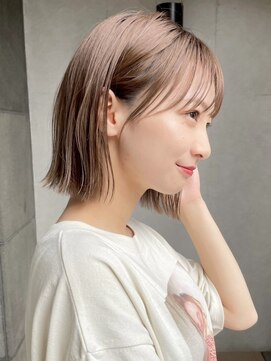 ガーデン 渋谷(GARDEN) ボブ ミニボブ 顔周り 小顔 前髪 ベージュ 髪質改善