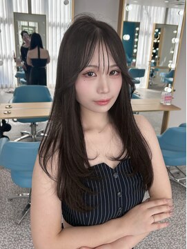 ボタン 熊本(VOTAN) 透ける暗髪/レイヤーカット/顔まわり/韓国ヘア/熊本美容室