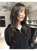ラテグレージュ顔周りレイヤーボブ韓国巻き結べるレイヤーカット