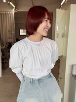 オーヘアアンドアイ(oo.hair and eye)&nbsp;レッドカラー×ボブ