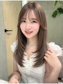 艶感まろやかベージュ×韓国風ロングレイヤー
